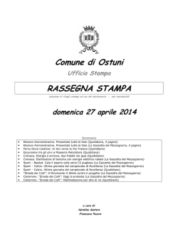 Comune di Ostuni RASSEGNA STAMPA