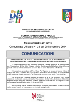 Comunicato Ufficiale n. 38