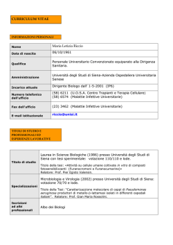CV - Azienda Ospedaliera Senese