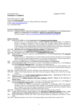 1 Curriculum Vitae Updated 6/7/2014 FEDERICO FABBRINI Current