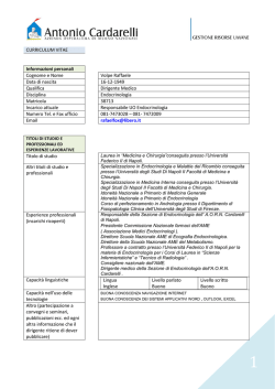 CURRICULUM VITAE Informazioni personali Cognome