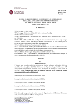 Prot. 297/2014 del 06/11/2014 Pos. K 01 BANDO DI
