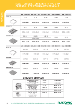 EDILIZIA TELAI - GRIGLIE - COPERCHI IN PVC E PP CARRABILI