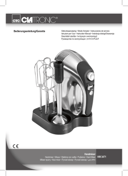 Bedienungsanleitung/Garantie Handmixer HM 3471
