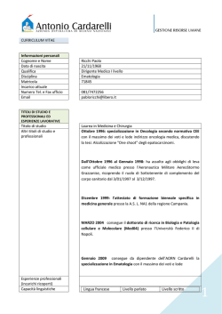 CURRICULUM VITAE Informazioni personali Cognome
