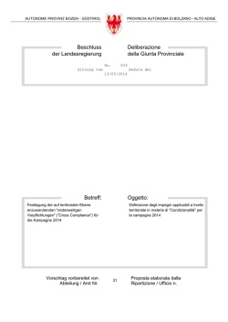 Beschluss Deliberazione der Landesregierung della Giunta