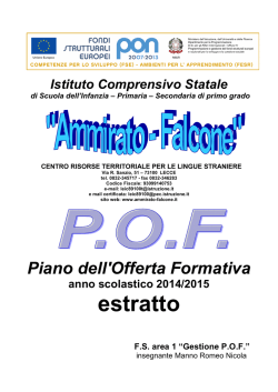 Progetto curricolare - Istituto Comprensivo Ammirato