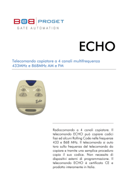 Telecomando copiatore a 4 canali multifrequenza 433MHz e