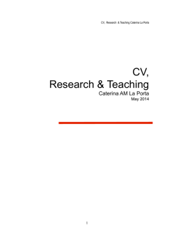 LAPORTAcv-2014 short - Universit&agrave; degli Studi di Milano