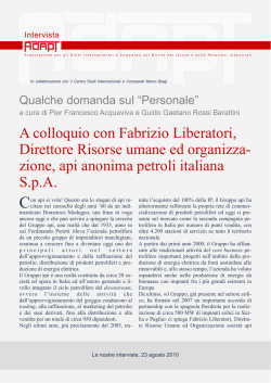 Fabrizio Liberatori, Direttore Risorse umane ed