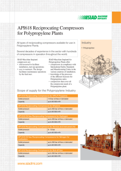 API618 Reciprocating Compressors for Polypropylene Plants