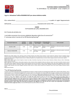 Attivazione ROAMING DATI Giuridica