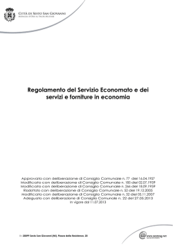 Regolamento del Servizio Economato e dei servizi e forniture in