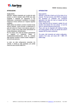 INTRODUZIONE Gentile Cliente, AERTESI desidera ringraziarla per