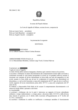 Corte Appello Milano sentenza 15.4.2014