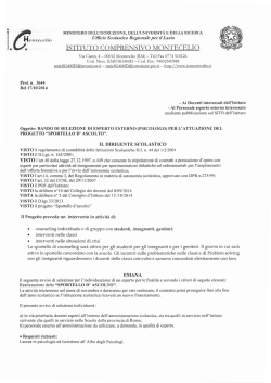 Bando selezione psicologo - istituto comprensivo montecelio