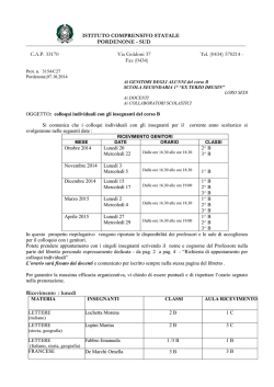 Colloqui corso B - Istituto Comprensivo Pordenone Sud