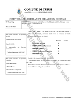 Numero 70 del 27/06/2014, SETTORE