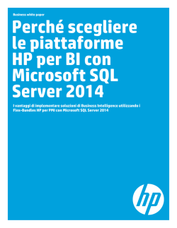 Why HP platforms for BI with Microsoft SQL Server