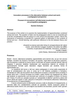 Innovation processes in the alternation between school and work: a
