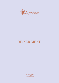 DINNER MENU - Niquesa Hotels