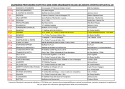 Calendario varie gare 2014