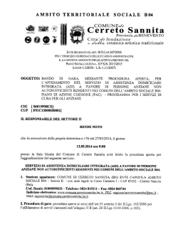 Bando e Capitolato Gara PAC ADI Anziani