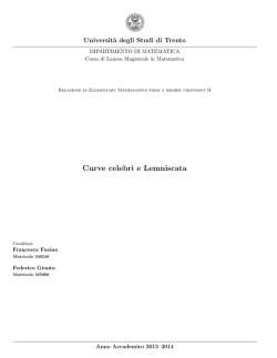 Curve celebri e Lemniscata - Universit&agrave; degli Studi di Trento