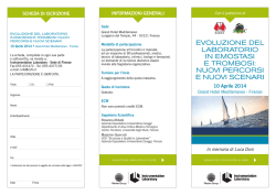 evoluzione del laboratorio in emostasi e trombosi: nuovi