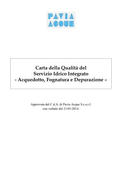 Carta del Servizio Idrico Integrato 2014 provvisoria