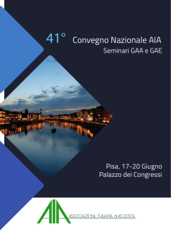 41° Convegno Nazionale AIA - Associazione Italiana di Acustica