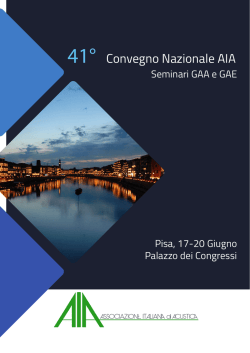 41&deg; Convegno Nazionale AIA - Associazione Italiana di Acustica