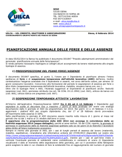 PIANIFICAZIONE ANNUALE FERIE-ASSENZE