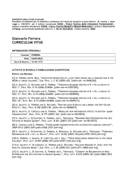 Giancarlo Ferrera CURRICULUM VITAE