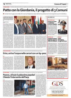 PattoconlaGiordania,ilprogettodi3Comuni