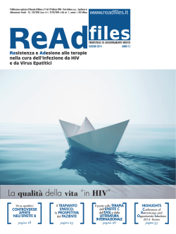 La qualit&agrave; della vita &ldquo;in HIV&rdquo;