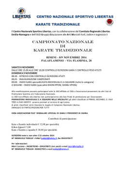 Campionato nazionale Karate Tradizionale - Libertas