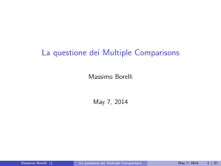 La questione dei Multiple Comparisons