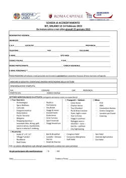 Scheda accreditamento BIT 2015 - Camera di Commercio di Latina