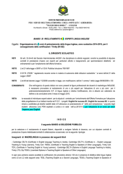 bando reclutamento Esperti