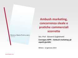 Ambush marketing, concorrenza sleale e pratiche commerciali