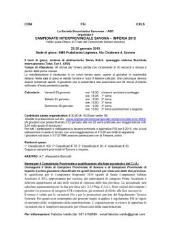 Campionato Interprovinciale Sv-im 2015