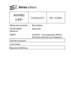 AVVISO n.831 - Borsa Italiana