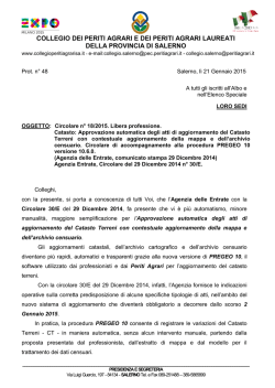 Circolare n° 18 del 21 Gennaio 2015. Libera professione. Catasto