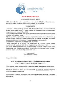 BANDO DI CONCORSO U.G.I. VIII EDIZIONE &ndash; ANNO 2014