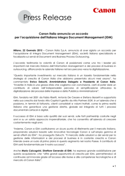 Press Release - Prima Pagina