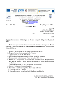 avviso n. 113 - Istituto Comprensivo Resta – De Donato Giannini | Turi