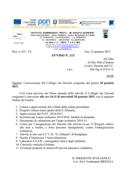 avviso n. 113 - Istituto Comprensivo Resta &ndash; De Donato Giannini | Turi