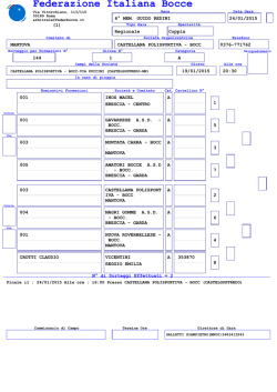 Sorteggio - Federazione Italiana Bocce