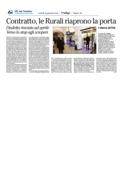 Contratto, le Rurali riaprono la porta